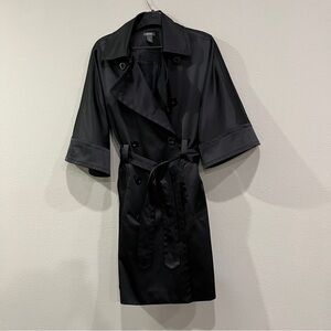 Kenneth Cole reaction black peacoat trench coat with belt size 4